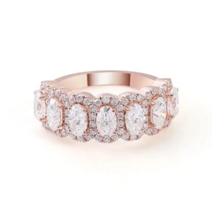 Provence 10K/14K/18K Moissanite Engagement Rings for Women Oval Cut D Color Half Eternity Rings Custom Jewelry GRA Certificate