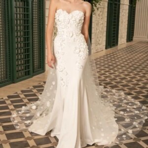 Hot selling fashion Sexy Mermaid Wedding Dress 2024 Sweetheart 3D Satin Bridal formal dress without veil Vestidos De Novia