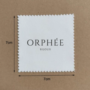 1000 Pieces 7*7cm Micro Suede Jewelry White Polishing Cloth Printed With Black Color Logo (packed with 8*8cm plastic bag)