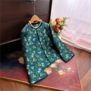 New Chinese brocade coat female style floral temperament loose blouse