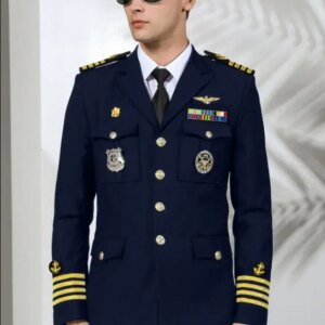 Blue US Navy Uniform Officer Suit Sping Crew Yacht Captain Men Include Badge