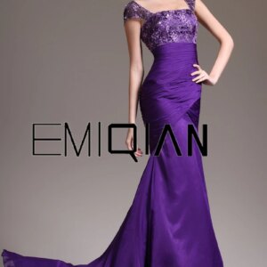 Beaded Lace Square Neck Long Evening Dress Cap Sleeve Mermaid Party Formal Dresses Custom