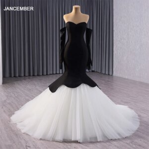 Factory Wholesale Promotion 2 in 1 Detachable Evening Dress Strapless Mermaid Lace Up فساتين مناسبة رسميةRSM241035