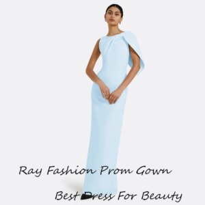 Ray Crepe Prom Dresses Floor Length فساتين سهرة Robes De Soirée Arabic فساتين سهرة One-Shoulder Ruched Evening Gowns with Slit