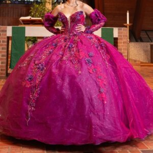 Rose Red Shiny Quinceanera Dresses Ball Gown Off The Shoulder Applique Lace Beading Tull Party Birthday Sweet 16 Vestidos 15 De
