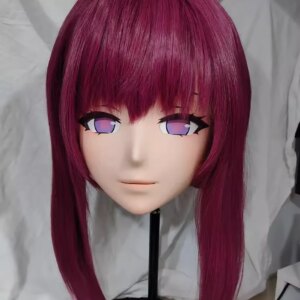 (GLb0362)Customize Character Female Girl Resin Half Head Crossdress Cosplay Japanese Anime Role Kigurumi Mask With Eyes And Wig