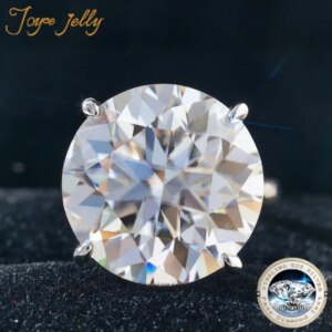 JoyceJelly 20ct 18mm Brilliant Cut Moissanite Engagment Ring Sterling Silver 925 Jewelry Customize Luxury Ring For Women Wedding