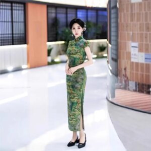 New cheongsam Chinese style elegant temperament long performance