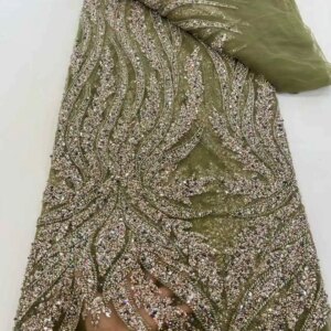 Luxury African Beads Groom Tulle lace Fabrics 2025 High Quality Sequins Embroidery French Tulle Laces For Nigerian Wedding Dress