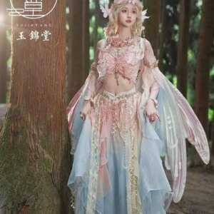 Butterfly Dress Hanfu Elf Exotic Style Dress Suit Western Region Princess Dress Girls’ Clothing Han Dress Jungle Elf Costume