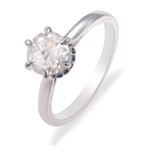 Provence 10K/14K/18K Moissanite Anniversary Rings for Women D Color VVS1 Round Cut Brilliant 1.2CT Women’s Promise Rings GRA