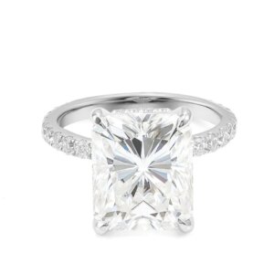 Provence 10K/14K/18K Moissanite Engagement Rings for Women Radiant Cut 7 CT D Color Promise Rings With GRA Certificate