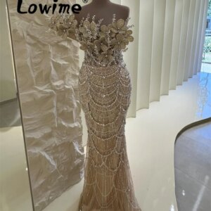 2024 Luxury Sparkly Crystals Mermaid Prom Dresses Special Occasion Aso Ebi Evening Gowns Rhinestones Floral Wedding Party Dress