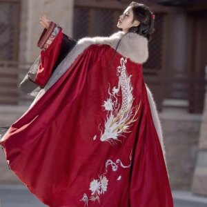 New cashmere thick cloak heavy embroidery Warring States robe every kind of worship