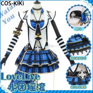 COS-KiKi Anime Lovelive Aqours You Hanamaru Kanan All Members Rock Awakening Game Suit Uniform Cosplay Costume Halloween Women