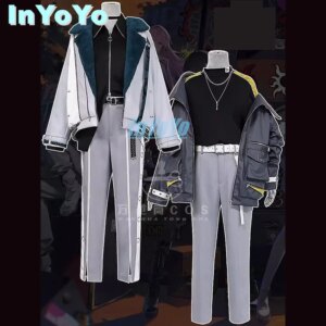 InYoYo PJSK Aoyagi Toya/Shinonome Akito Cosplay Project Sekai Costume Coat Top Pants Uniform Game Suit Halloween Party Outfit
