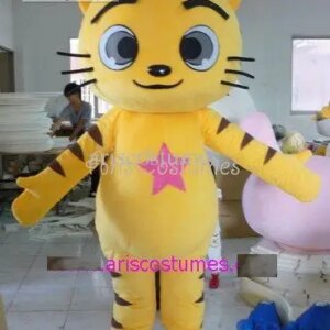 New Adult Hot Sale Foam Cute Yellow Cat Doll Fancy Cartoon Mascot Costume Plush Christmas Fancy Dress Halloween Mascot Costume