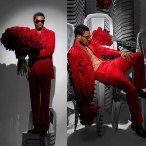 Red Sequins Mens Tuxedos Peaked Lapel Double Breasted Party Birthday Groom Wears Customized Cosplay Outfits 2 Pieces