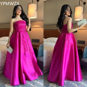 Customized Prom Gown Formal Evening Dress Party Occasion YPMWZX Strapless Ball Floor Length Skirts Draped Sequin Bespoke Occasi