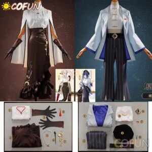 COFUN Genshin Impact Ningguang Yelan Cosplay Costume Halloween Carnival Party Outfit Women CP Anime Game Suit