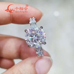 5ct 11mm round S925 Sterling Silver 4mm band full D Color VVS Round Moissanite Diamond Jewelry making wedding datting