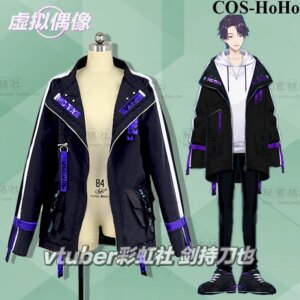 COS-HoHo Anime Vtuber Nijisanji Kenmochi Toya Game Suit Casual Coat Uniform Cosplay Costume Halloween Party Outfit Women NEW