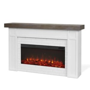 Landscape Electric Fireplace Mantel Insert Heater Remote Control 6ft Power Cord Realistic Log Flames Adjustable Thermostat Timer