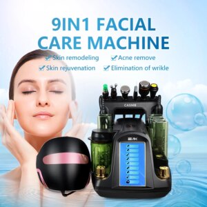 9 in 1 Oxygen Facials Skin Care Cleaning Analyzer Hydro Facial Machine Face Care Hydraskin Machine