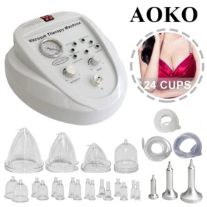 AOKO Vacuum Chest Massager Machine Buttocks Lifting Breast Enlargement Body Shaping Hip Enhancer 24 Cups Cupping Massage Tools