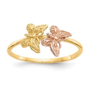14k TwoTone Polished Butterfly Ring