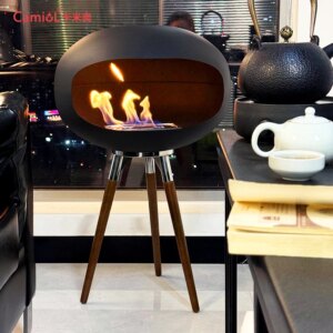 Indoor free standing fireplace new design real fire bio alcohol fireplace