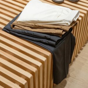 ZZ Acetate Linen Tencel Blended Men’s Thin Elastic Waist Straight Casual Pants