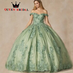 Exquisite Appliques Sequined Lace Quinceanera Dresses Sweetheart Off Shoulder Floor-Length Birthday Princess Gowns Custom Y93W