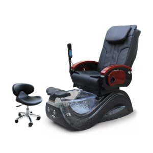 Kangmei Wholesale Modern lux ury be auty Nail Salon Furniture Black Pipeless Whirlpool Electric Foot Spa Massage Pedicure Chair