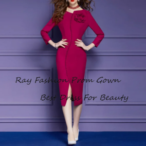 Ray Fashion Mermaid Evening Dress Unique Neck With Full Sleeves Flower Tea Length For Formal Occasions Saudi Arabia فساتين سهرة