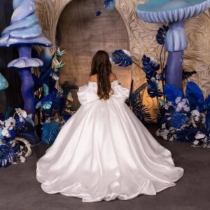 Princess Girls Dresses for Party and Wedding Flower Lace Flower Girl Dress Ivory First Communion Junior Bridesmaid Ball Gown