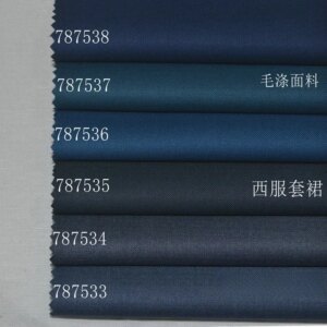 Blue anti-wrinkle non-ironing wool polyester clothing fabric spring and autumn suit pants skirt vest dress overalls