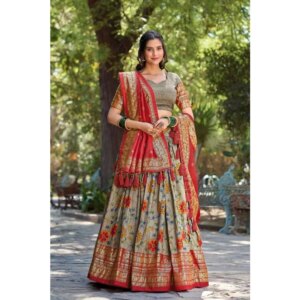 Beautiful Heavy Tussar Silk New Lehenga and Choli with Designer Dupatta for Her