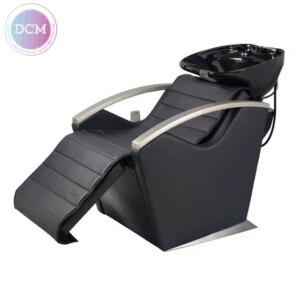 Durable Stainless Steel Beauty Shampoo Chair with Modern Design Synthetic Leather & Ceramic Sink for Hair Salon & Barber Shop