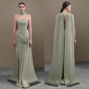 Customized Intricate Sparkle Jersey Pleat Beading Sequined Straight Strapless Long Dresses Bespoke Occasion Dresses Modern Style