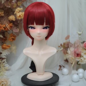 (NFD38–8)Customize Full Head With Lock Pretty Female/Girl Japanese Animego Character Kig Cosplay Kigurumi Mask Crossdress Doll