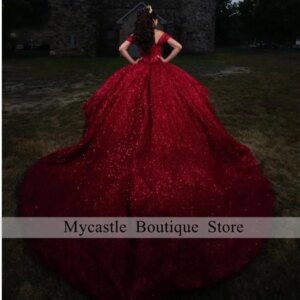 Elegant Wine Red Quinceanera Dresses 2024 Appliques Beaded Off Shoulder Sweet 16 Dress Customized Vestidos De 15 Quinceañera