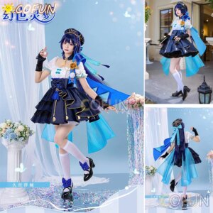 COFUN Game Genshin Impact Wanderer Cosplay Costume Halloween Party Outfit Women Lovely Dress