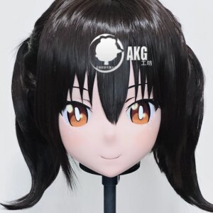 Customize Character Female/Girl Resin Kig Full Head With Lock Anime Cosplay Japanese Anime Kigurumi Mask