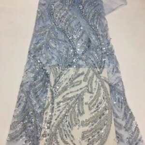 2025 African French Mesh Lace Beads Fabric Luxury Nigerian Net Lace with Sequins Wedding Dresses For Women Dress High Quality