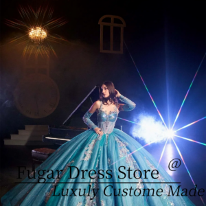 Jade Princess Quinceanera Dresses Beaded strapless long sleeved ball gown Detachable sleeveless shoulder strap vestidos para niñ