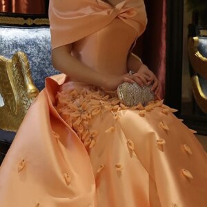 Satin Beaded Evening Dresses Off Shoulder A Line Luxury Crystal Saudi Arabia Formal Party Prom Gown Vestido De Fiesta Customized