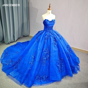 Flower Girl Dresses Red Lace Appliques Ruffles Floral Princess Pageant Gown Tulle Strapless Ball Gown Quinceanera Dresses DY6521