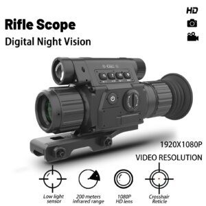 NV009A Clip-on Digital Night Vision Scope with Laser Rangefinder1080P Hunting Infrared Camera WIFI Crosshair Aim Sight Monocular
