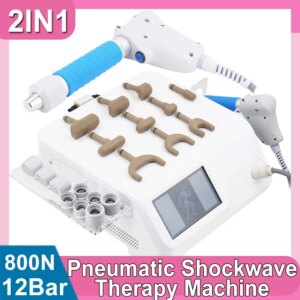 12Bar Pneumatic Shockwave Therapy Machine With 20 Probes Effective Relief Knee Joint Pain ED Treatment 2in1 Chiropractic Equip